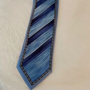 Karl Knox Men's Blue‎ Striped Necktie Silk Blend Business Casual Career